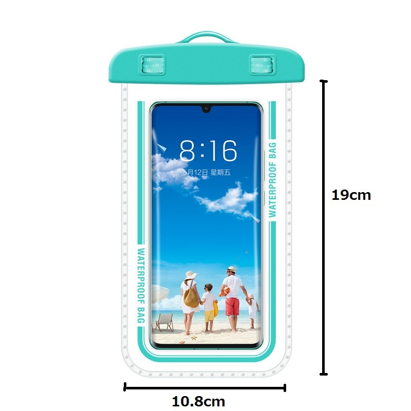 7 pouces grand écran PVC Étui de téléphone transparent Sac de téléphone Sac imperméable pour les jeux d'eau plage de plage de surface ski nageur