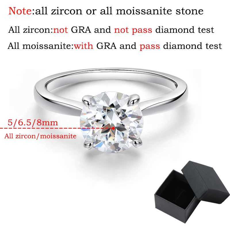 Anelli di banda Smyoue Platinum 2ct 100% Mosilicon Womens Engagement Ring S925 Sterling Silver Laboratory Diamond Promise Wedding Bandies Gioielli J240410