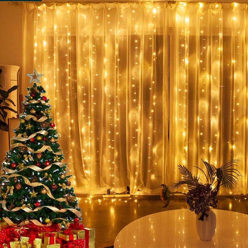 2022 Kerstmis Garland Gordijn LED Lichten Merry Christmas Decorations for Home Ornaments Xmas Gifts Navidad Nieuwjaar Decor Party