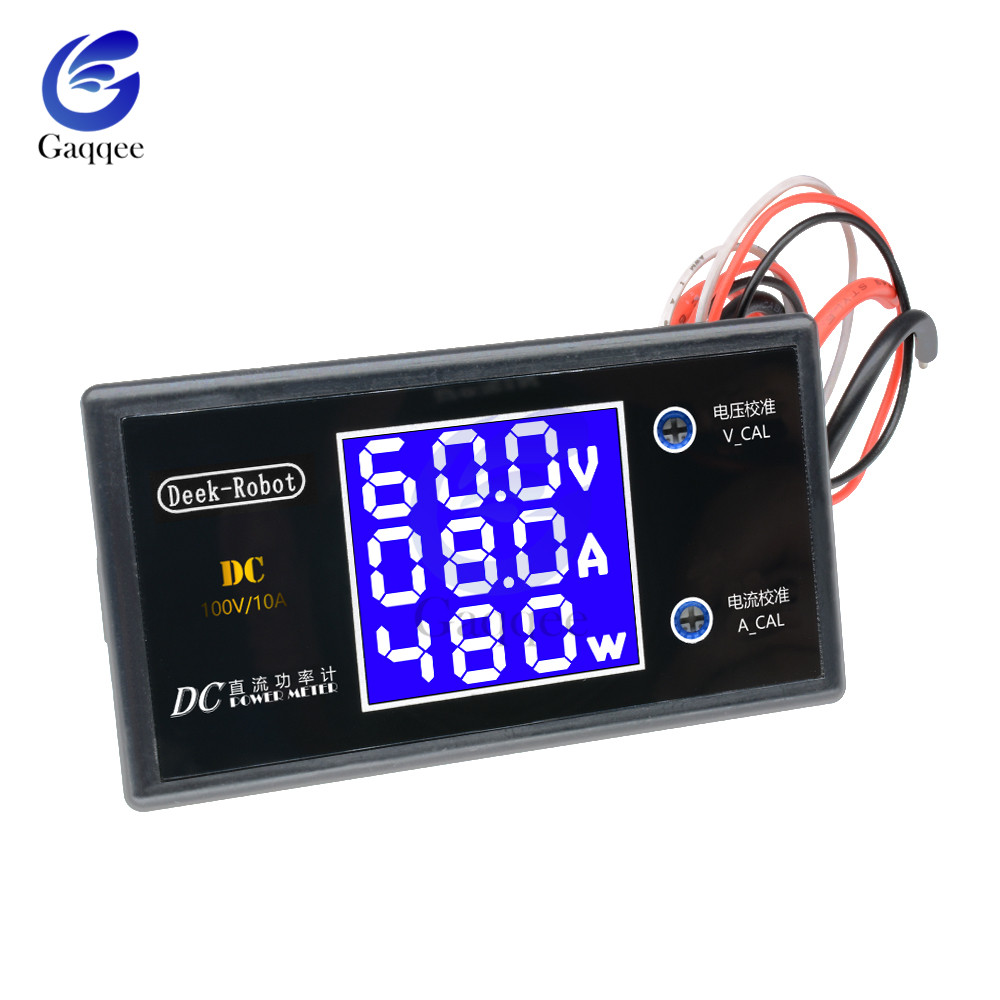 LCD Digital Voltmeter Ammerometr Wattmeter prąd prąd mocy Miernik Miernik Volt Detektor Monitor 48V 60V 72V DC 0-500V 10A 1000W