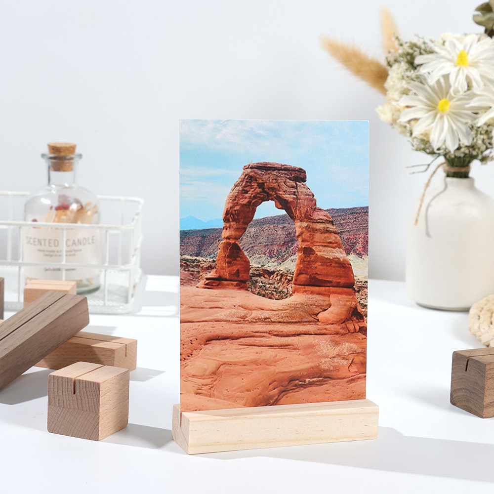 Creative Wooden Card Holder Place Photo Clip Card Holder Table Number Stand Picture Display Stand Party Wedding Desktop Decor