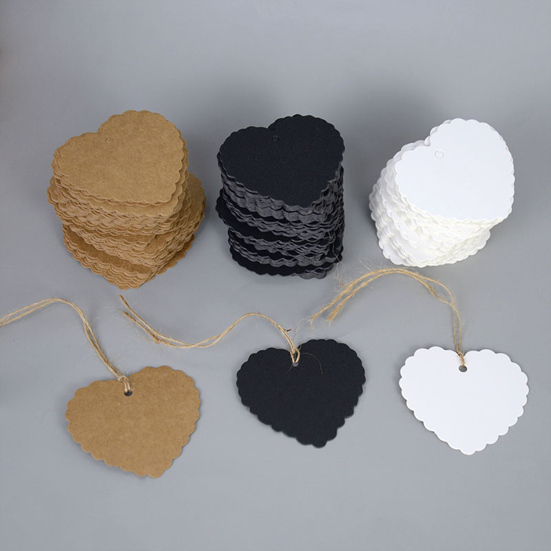 100 pezzi a forma di cuore a forma di cuore marrone nero marrone kraft etichette di giardinaggio etichette del festival fai -da -te party not not heart artigian tag artigianale e tag