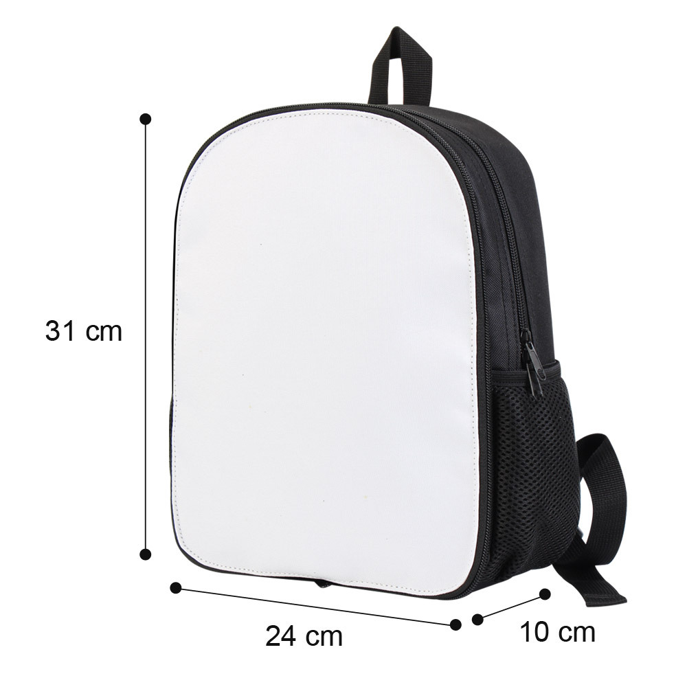 Backpack Sublimation DIY White Single Sided Blank Polyester Children Large Capacity School Bags 12Inch