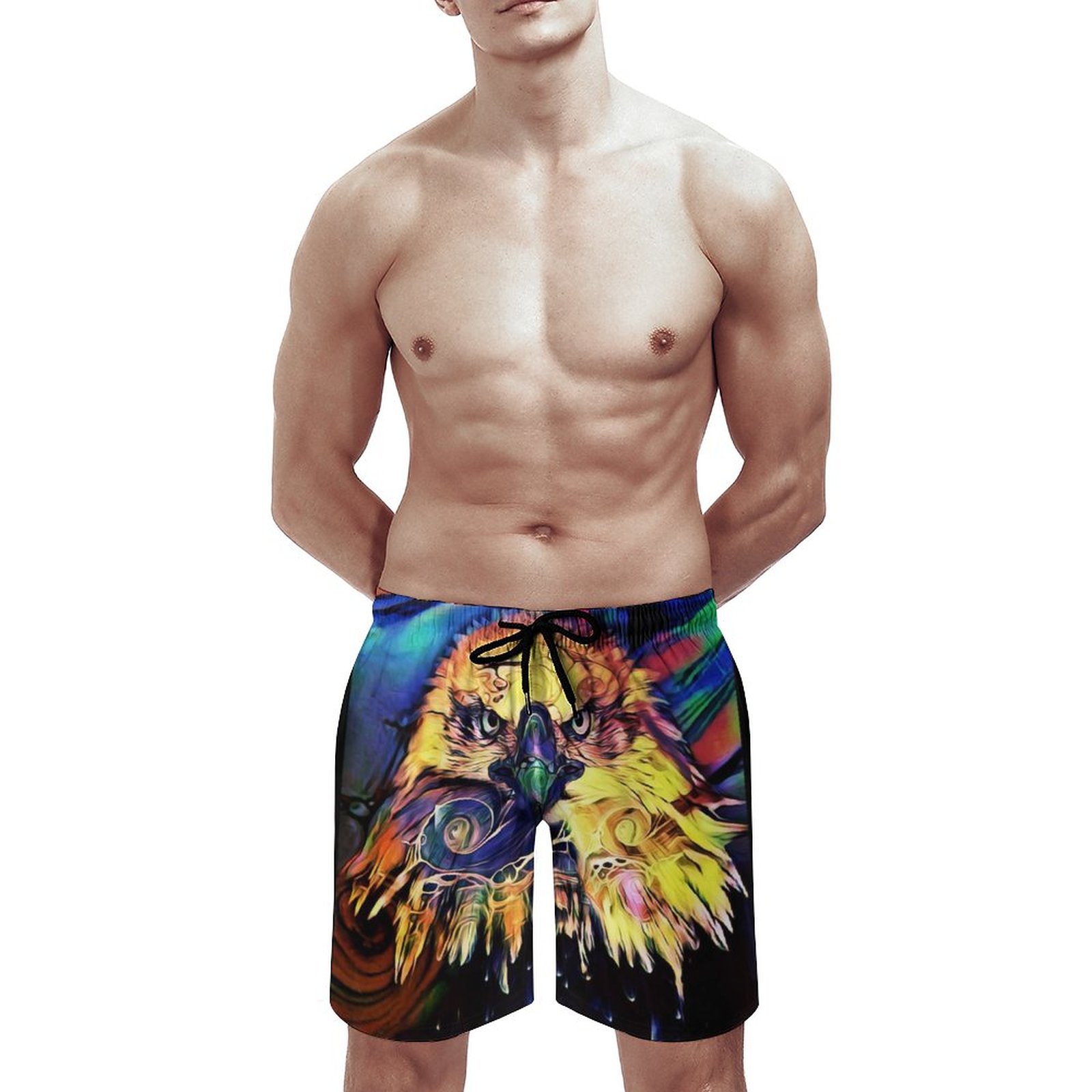 Eagle coloré pour hommes Sports Shorts de plage à surface Boxer de natation Trunks Bathing Abstract Bird Eagle coloré multicolore