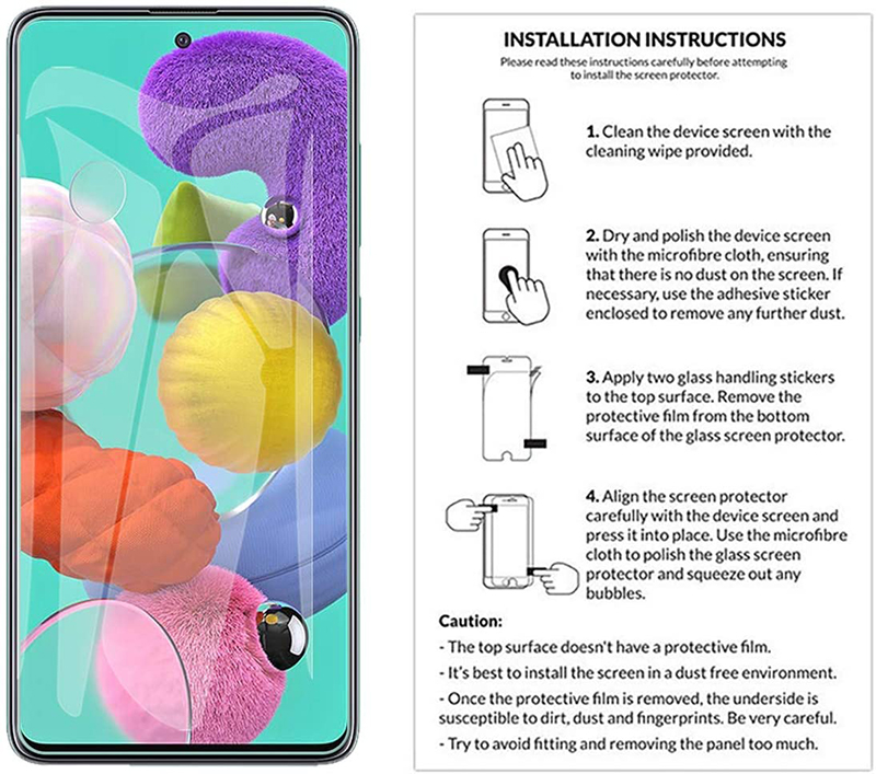 Temperiertes Glas für Samsung Galaxy A10 A20 A30 A40 A50 A70 A80 A90 Bildschirmschutz für Samsung A10S A20S A30S A50S A51 A31 Glass