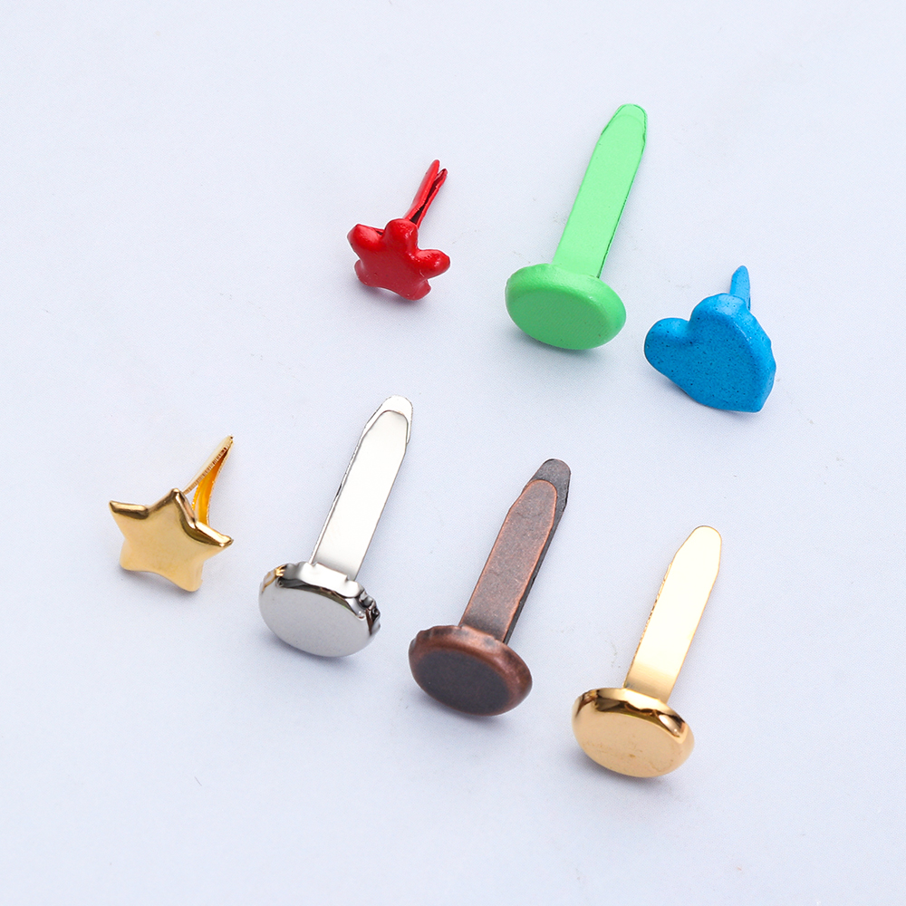 Vintage Metal Plated Mini Brads Splitpin Spikes Embellishment Clasp Paper Fastener Album Scrapbooking Handmade Crafts