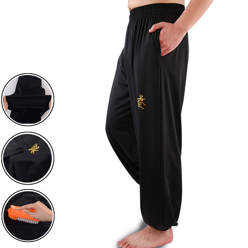 Pantaloni kung fu personalizzati usura ala resistente chun tai chiking arti marziali addestramento pantaloni lanterna uomini sciolti