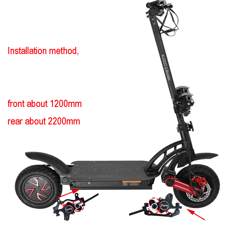 Zoom Bike Electric Scooter Power Off Control Control Huile Disc Hydraulic Disc Brake Brake 2200 1200 mm pour zéro 10x 11x Kugoo G Booster G1