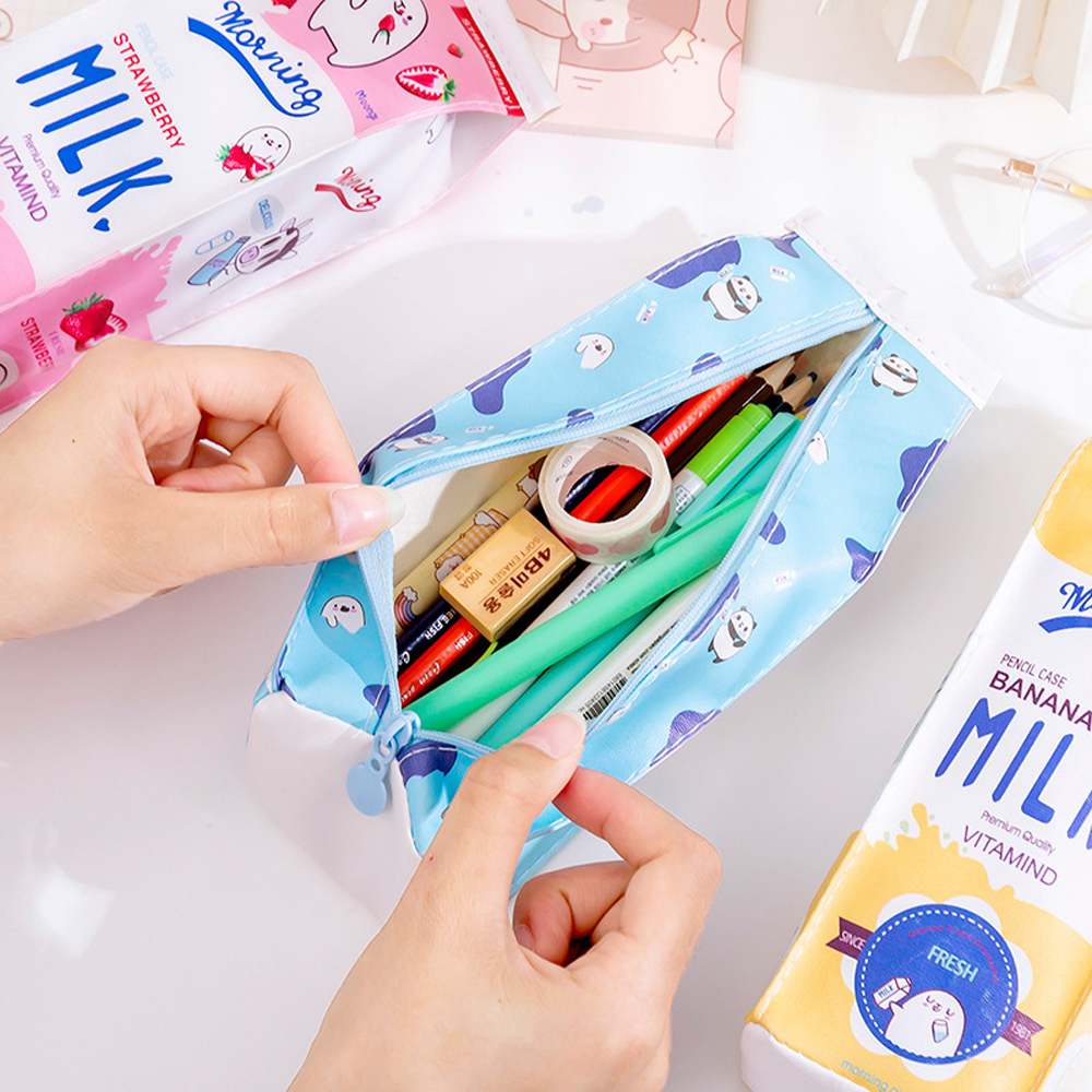 Śliczna szkolna obudowa Korea Uczeń Pencil Case Milk Pencil Case Niezwykłe torby ołówkowe dla dziewcząt chłopców