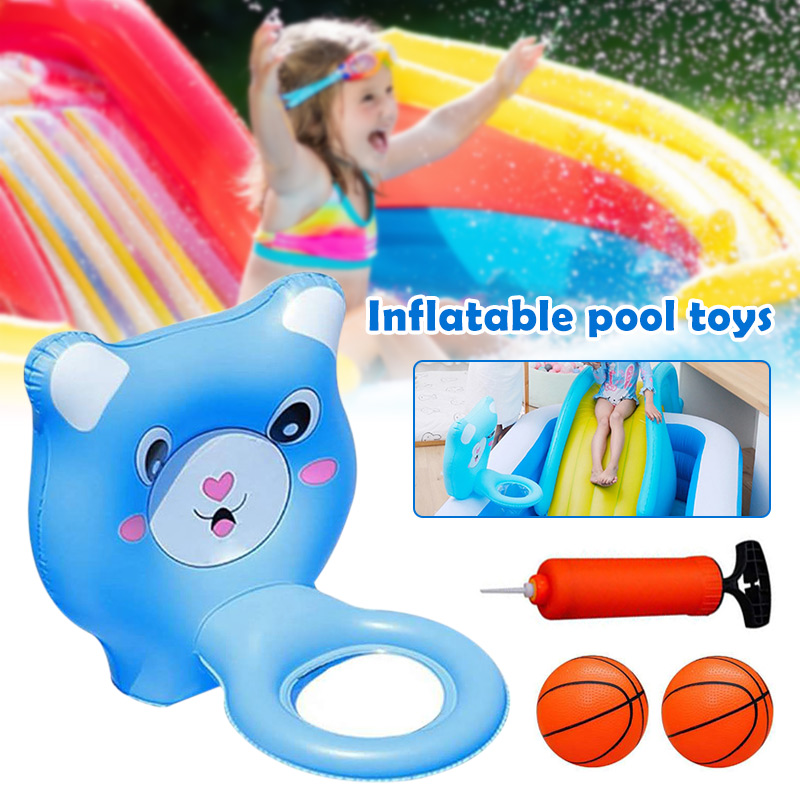 1 X Ball Ring 2 X Ball 1 X Pump Uppblåsbar pool Toy Water Sports Basketball Set for Kids Tub inklusive Zwembad Accessoires