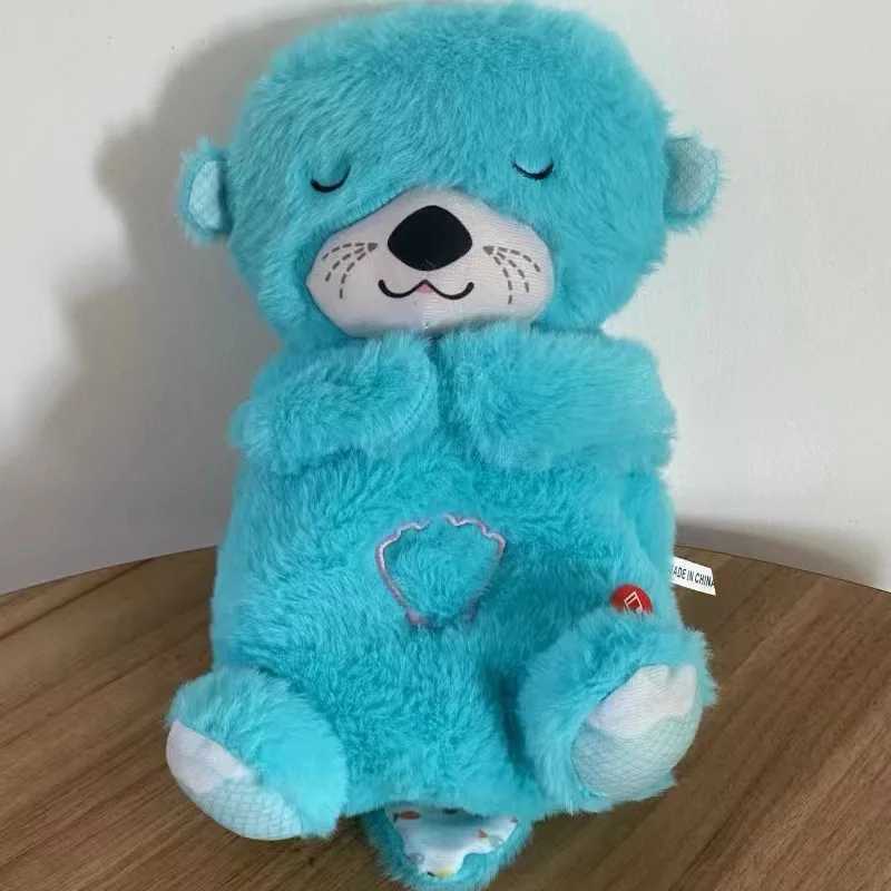 Plush Dolls 2024 Nya Schlummerotter Sleep Plush Toys för nyfödda Little Lamb Plush Gift Breathing Schlummer Otter Musik Betyg Gift Toys J240410