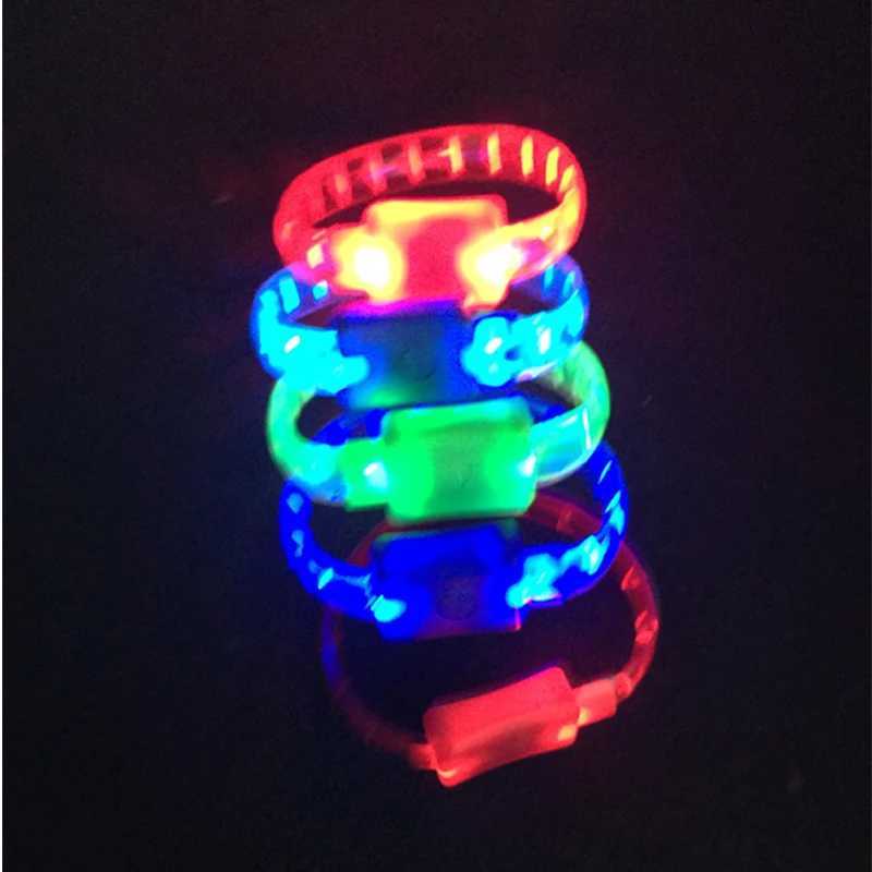 LED Rave Toy سوار LED متوهجة كرتون سوار لعبة مضيئة لعبة الملونة RGB الضوء على ألعاب لعطلة ديسكو ديسكو LED الحفلة 240410