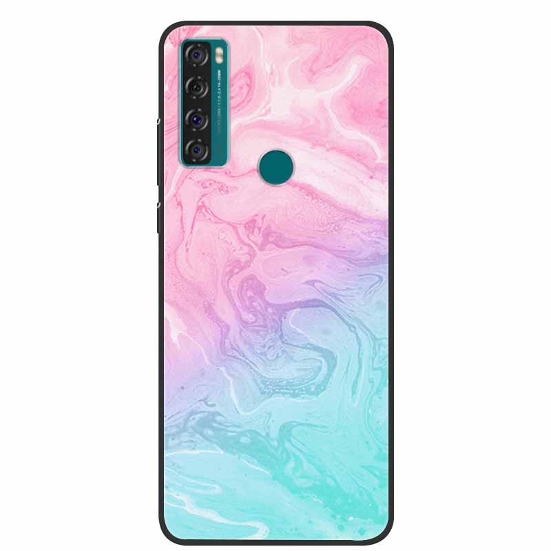 För Tcl 20 R 5G CASE MARBLE SILICONE TPU Soft Phone Back Cover Case för TCL 20R 5G FUNDA stötfångare CAPA SUCKSUST COQUE COQUE