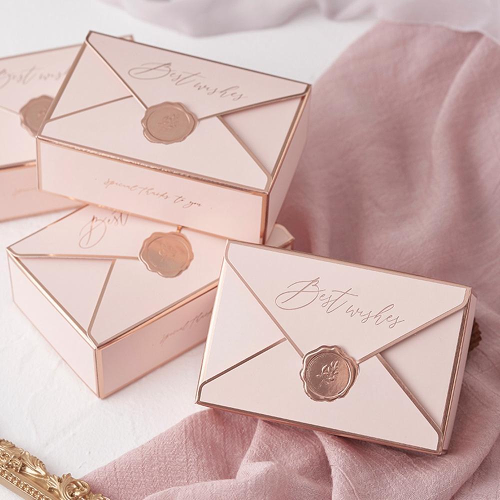 Прекрасные подарочные коробки Simple Creative Bronzing упаковочная конверт форма свадебная сумка для конфеты.