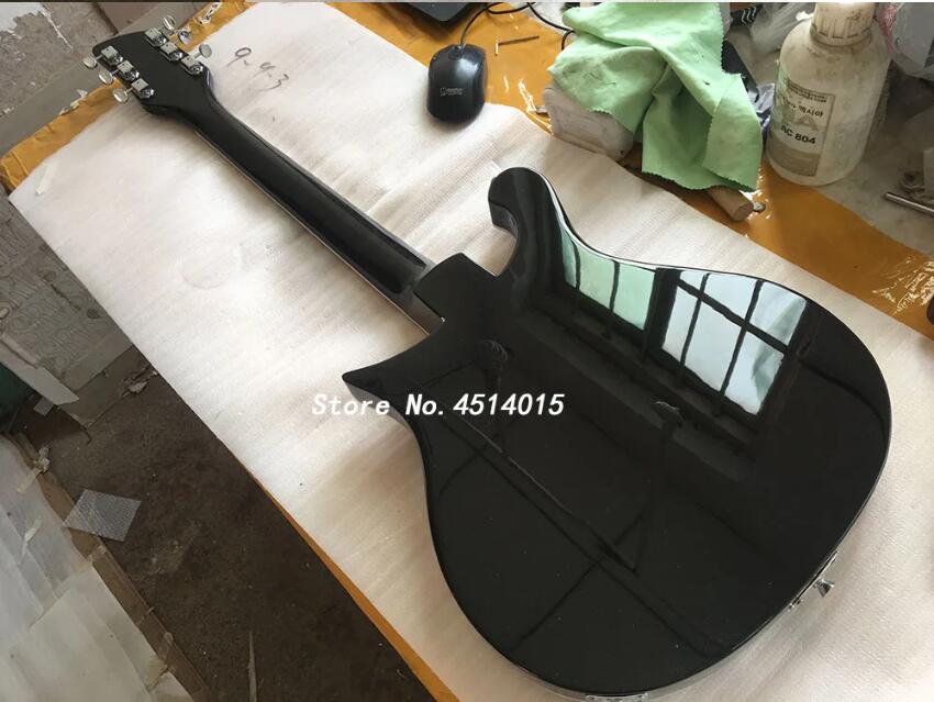 Vente directe d'usine 660-12 String Guitar Guitare Nou de peinture noire à travers le corps Affranché spécial