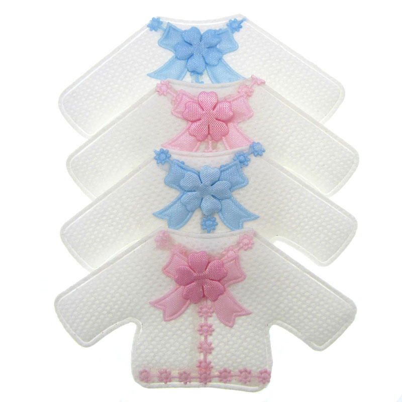 24 pezzi in tessuto fatto a mano Cardigan Applique baby shower Battesimo Genere rivelare decorazioni abbellimenti le parti