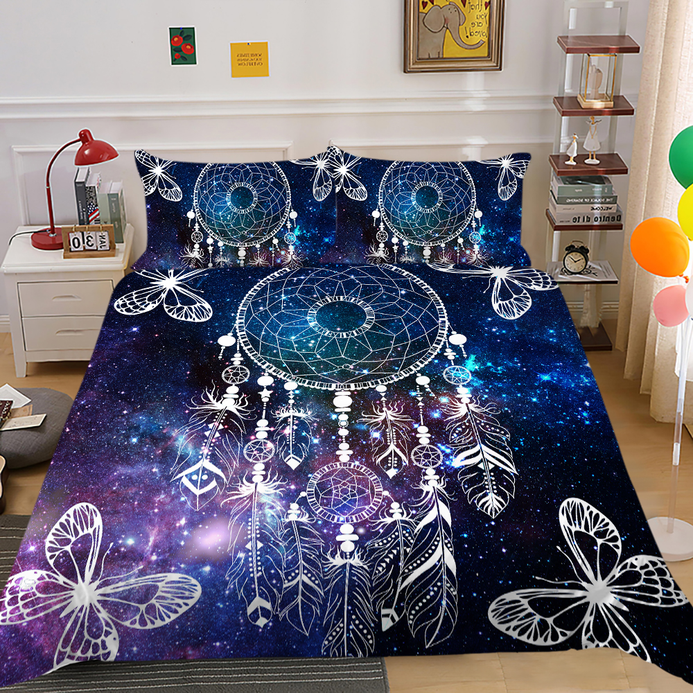 Fantaijia Bohemian Dreamcatcher yorgan kapak seti Yastık kılıfı renkli galaksi tüy yatak seti Kral tam boyutlu yorgan setleri