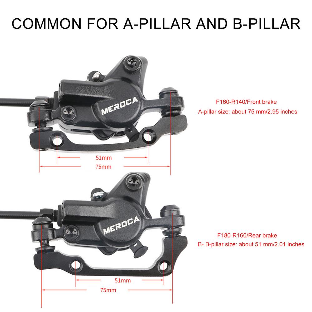 Bicycle Brake MTB Hydraulic Disc Brake IS Post Mounting Left Front Right Rear Calipers Rotor Oil Pressure 800/1400mm Brake Set