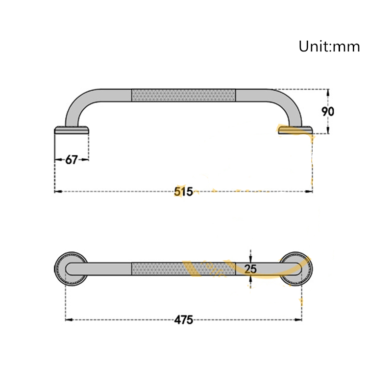 50 cm Nuovo stile Copper Nero/Antique Cucina e bagno Hardware Baglie da bagno Baglie da bagno Guida a barra corrimano