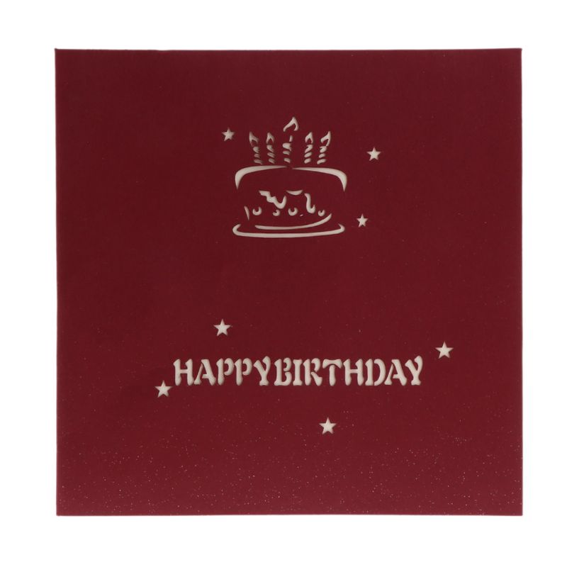 2024 Nouvelle carte de voeux 3D Up Happy Birthday Cake Music LED Carte postale avec enveloppe nouvelle