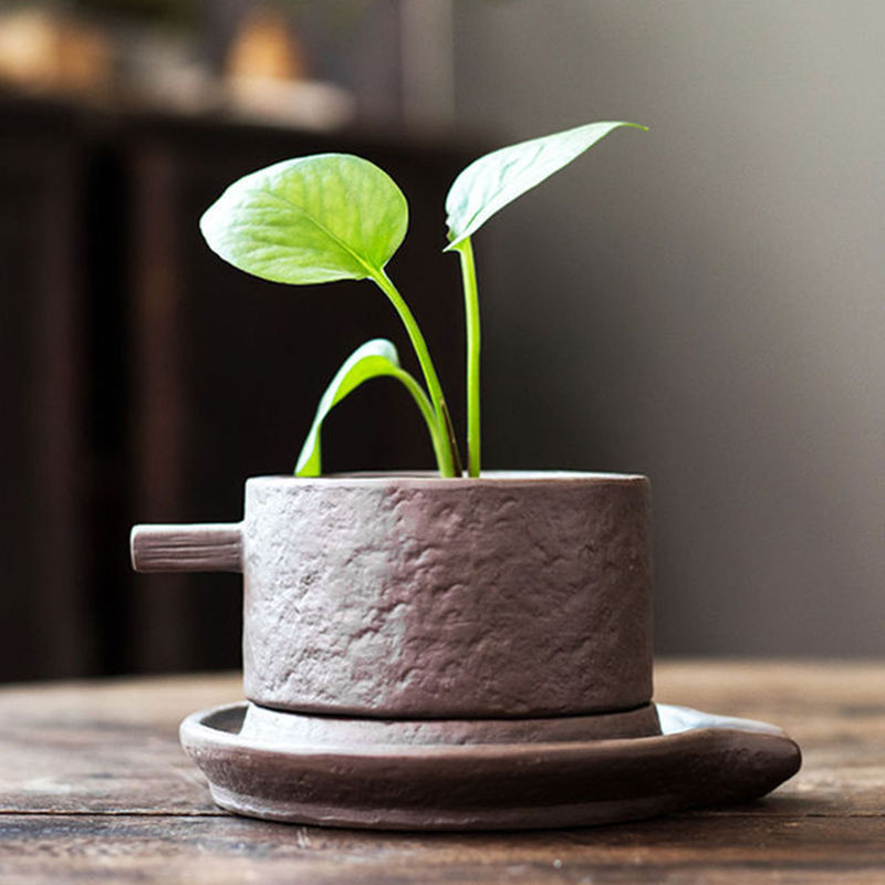Vase de flores hidropónicas creativas jarrón bergamot de planta verde maconesi contenedor artesanía de cerámica decoración del jardín del hogar