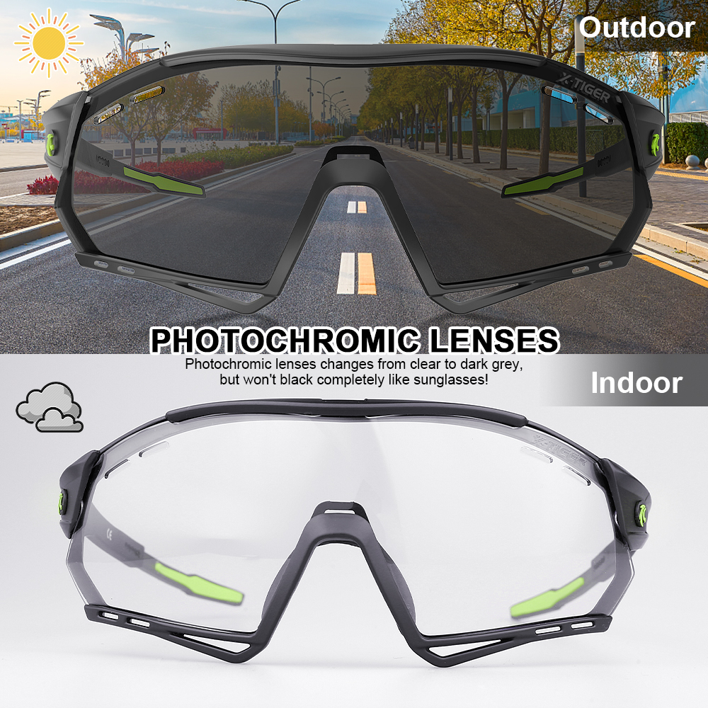 X-Tiger Cycling Okulary przeciwsłoneczne fotochromic na świeżym powietrzu wędkarskie okulary przeciwsłoneczne spolaryzowane UV400 MTB Racing Road Man Cycling szklanki