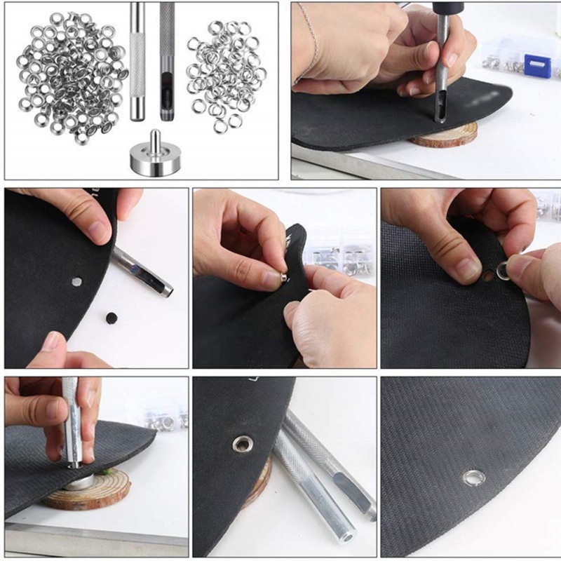 Install Tool And Storage Box Punch Hole Device Easy To Use For Tarps Fabric Canvas Clothing Paper Leather Home Products