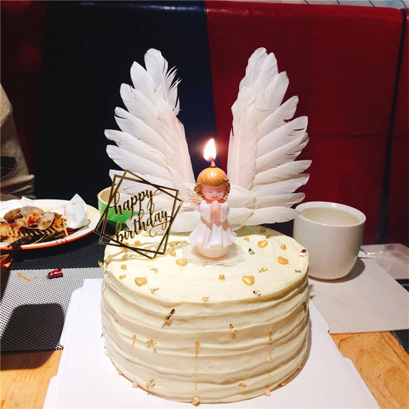 Angel Feather Wing Cake toppers baby shower matrimoni festa di compleanno di San Valentino la torta la torta le forniture