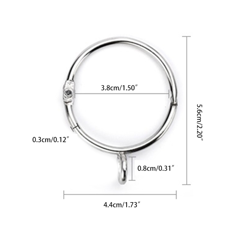 オープン可能なカーテンカーテンリング1.5インチ内径カーテン用ロッドメタルラウンドカーテンリング用