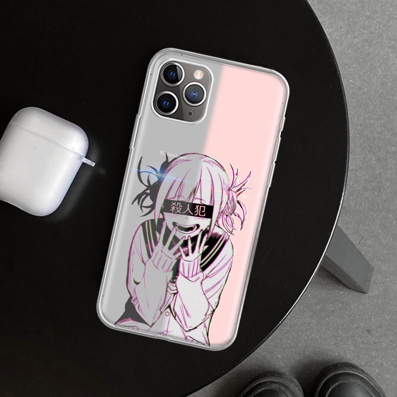 Anime Himiko Toga Waifu Téléphone Couverture pour iPhone 14 13 11 Pro 12 Mini 15 Imprimer 7 8 6s Plus + XR XS MAX SE 5S Personnalisé