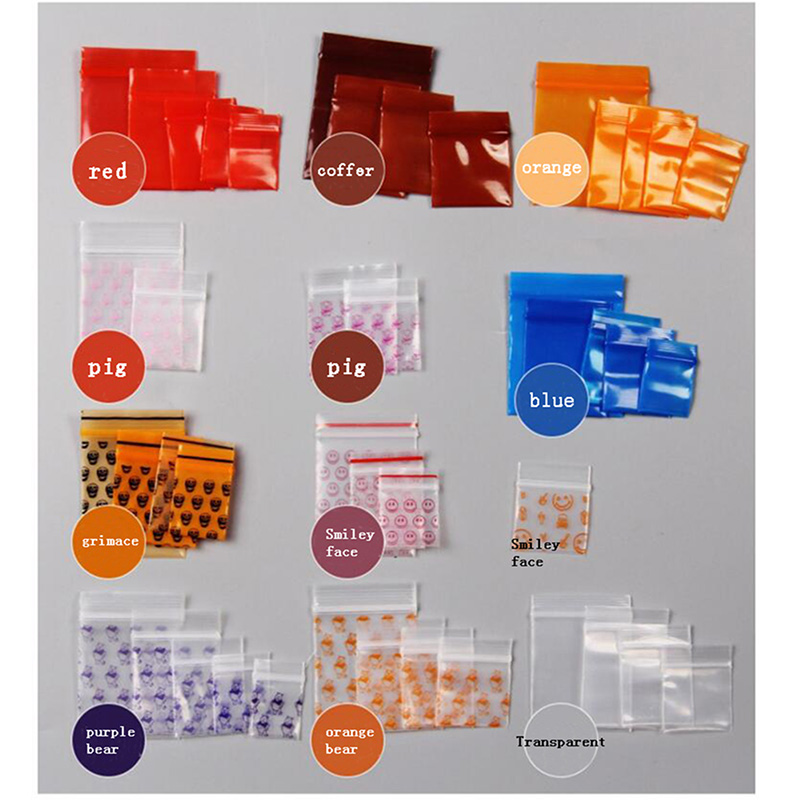 Mini PE Zip Lock Bags Small Items Storage Bag Plastic Packaging Pouch Earring Ring Pendant Packaging Food Bags