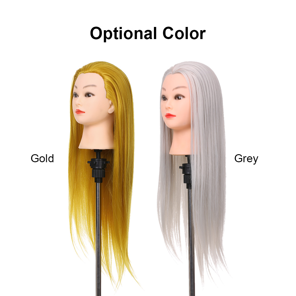 Training Head Female Mannequin Head High Temperature Fiber Hairdressing Practice Training Mannequin Head