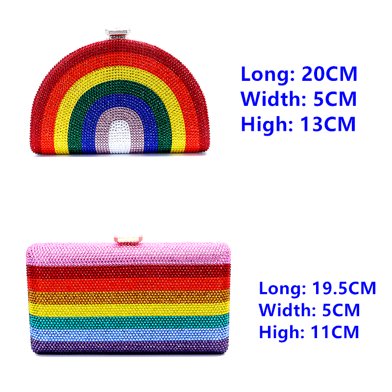 Catch Wallet Rainbow Color Luxury High-end Ladies Luxury Shiny Wedding Party Birthday Christmas Valentine'Day Gift Free Frakt