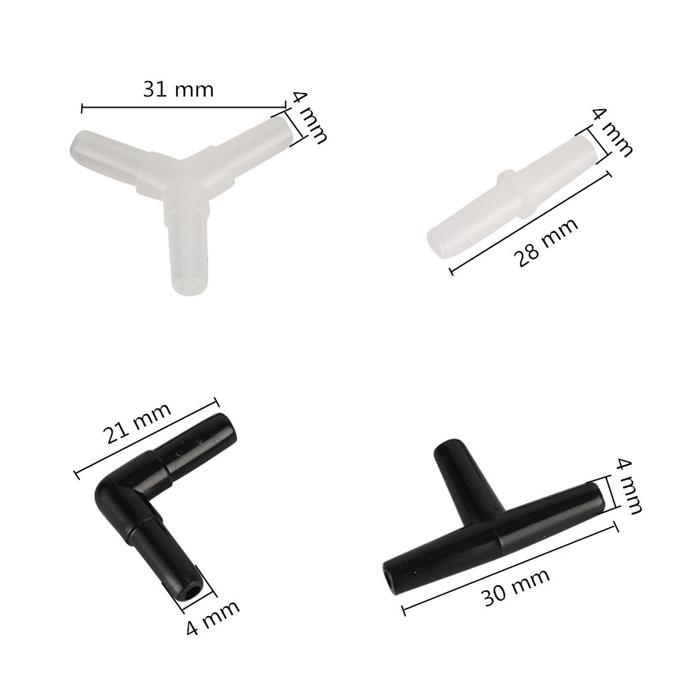 Plast Aquarium Air Pump Line Tubing Fogar TEE/RACH/ELBOW/Y Formed Air Tubing Connectors Pipe Fittings 20 st