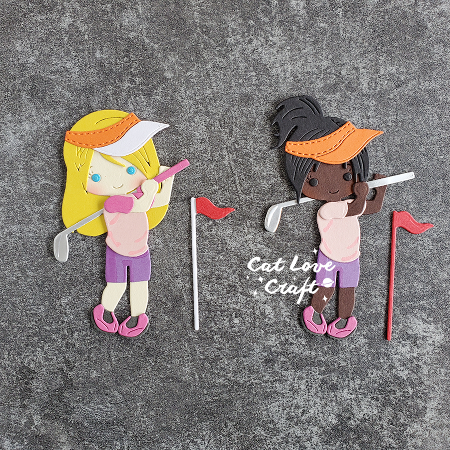 Catlove Golf Boy Girl Metal Coting Dies Scrapbooking Mold Stencil Die Cutsカードを作成するDIYクラフトは2022年の新しいダイをエンボス加工