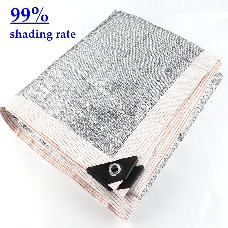 99% Shading Rate Aluminum Foil Shade Sail Net Garden Reflected Anti-UV Sun Shelter Outdoor Car Awning Plants Sunscreen Nets