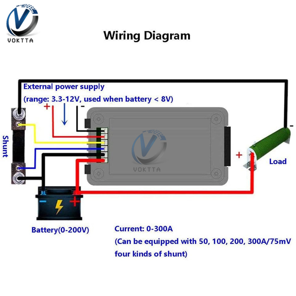 PZEM-015 100A DC Pil Test Cihazı Voltmetre Ammetre Güç Voltaj Akım Empedans Kapasitesi Enerji Ölçer Monitörü Yerleşik Şant