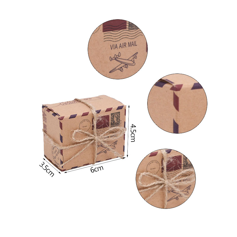 Aircraft Forme Kraft Paper Candy Box thème de voyage Boîte de bonbons