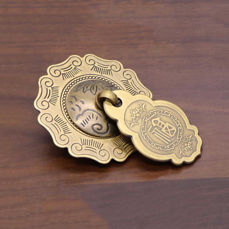 Chinese Antique Circle Drawer Knob Furniture Classical Wardrobe Cabinet Shoe Door Handle Closet Cone Vintage Pull Ring Hardware