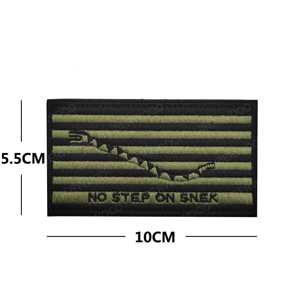 Não pise em mim Gadsden Bandle Patch Bordado sem passo no Snake Snake Ranger Green Blegtic Applique Tactical para mochila uniforme