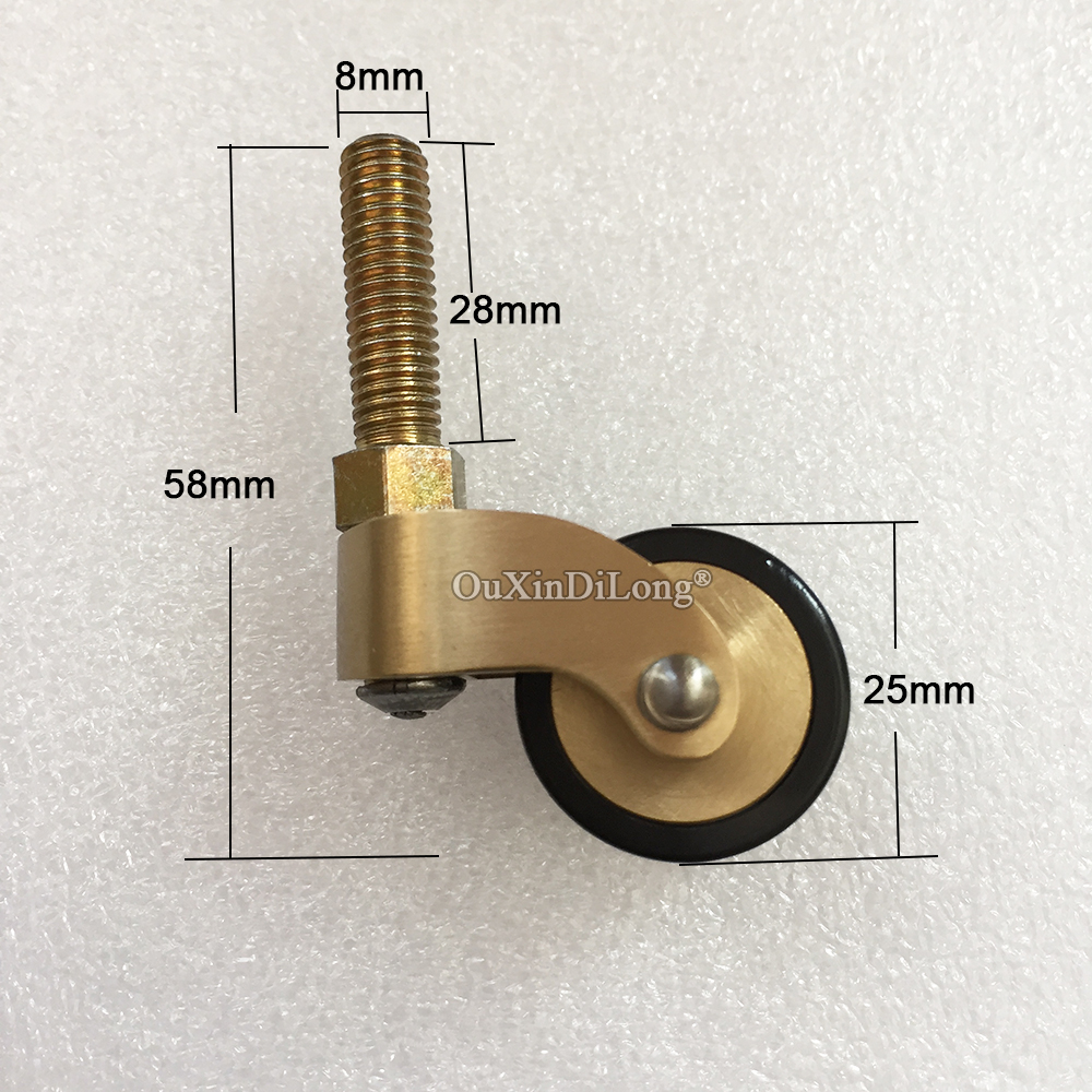 Brass + полиуретан универсальная мебельная кейстера Стол Стул Диван колеса колеса мебель бегуны ролики с винтовым стержнем Z529