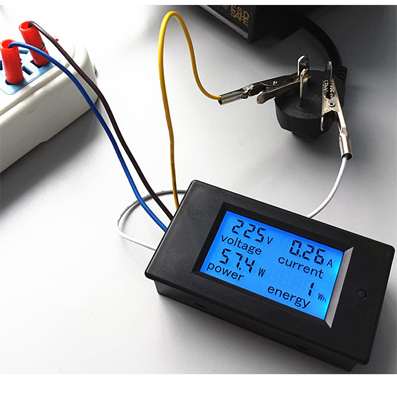 4 sur 1 voltmètre numérique Ammeter Mettage Tension Courant Power Energy Metter Gauge AC 80-260V 20A 100A WATT POWER METER METER