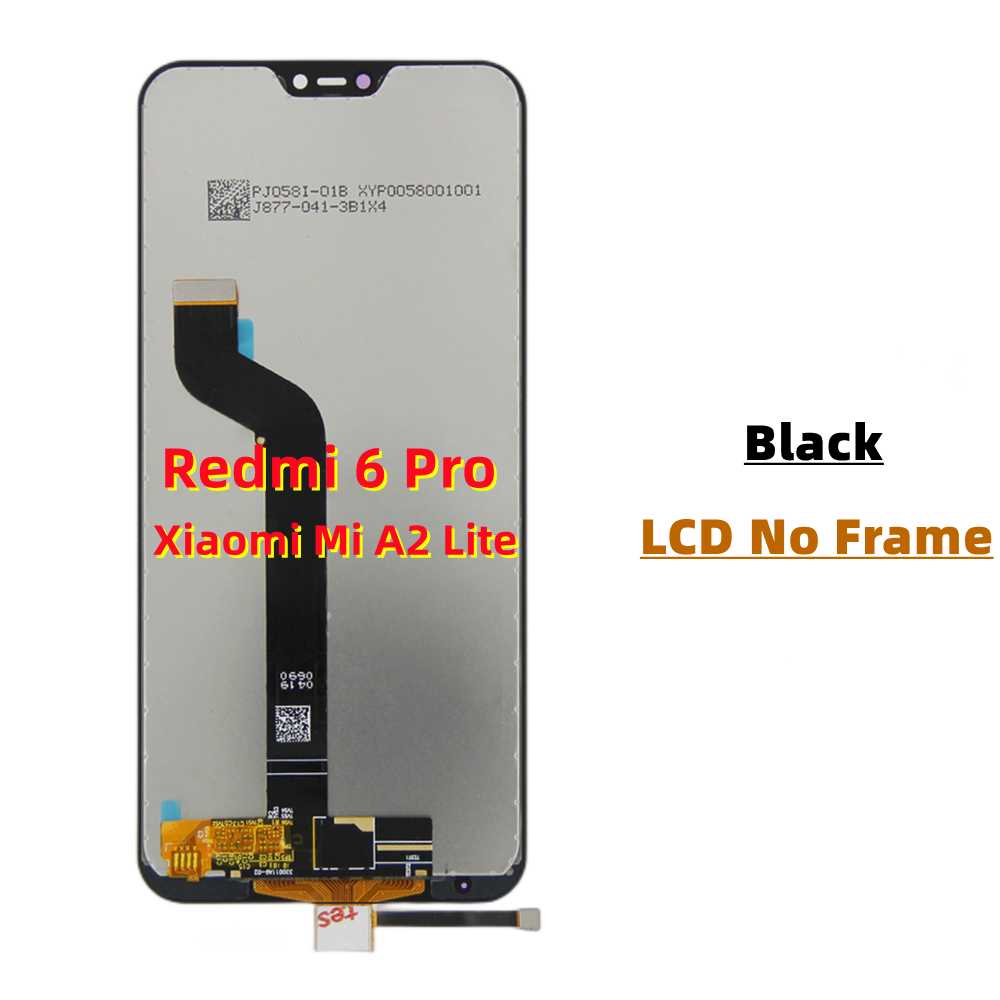 Pour l'original Xiaomi MI A2 Lite LCD Redmi 6 Pro LCD avec cadre de téléphone mobile Affichage de l'écran tactile Assemblage du numériseur