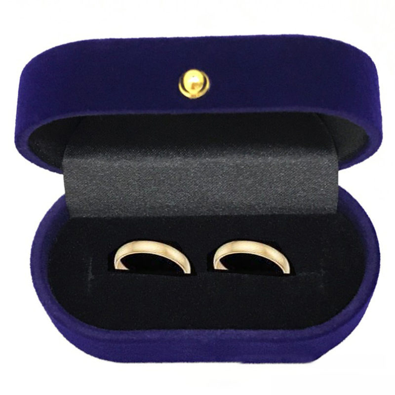 Caja de exhibición de pernos de arete de doble anillo de terciopelo de lujo para proponer la boda del organizador de la joyería del regalo de la boda