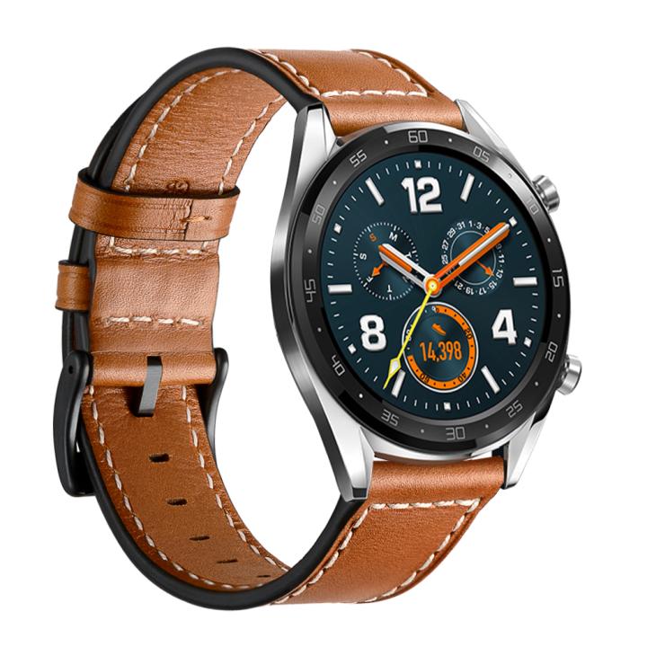 Remplacement de la bande de montre en cuir authentique pour Huawei Watch GT 2 46 mm / GT 2E / Smart Watch Wristban Strap Belt