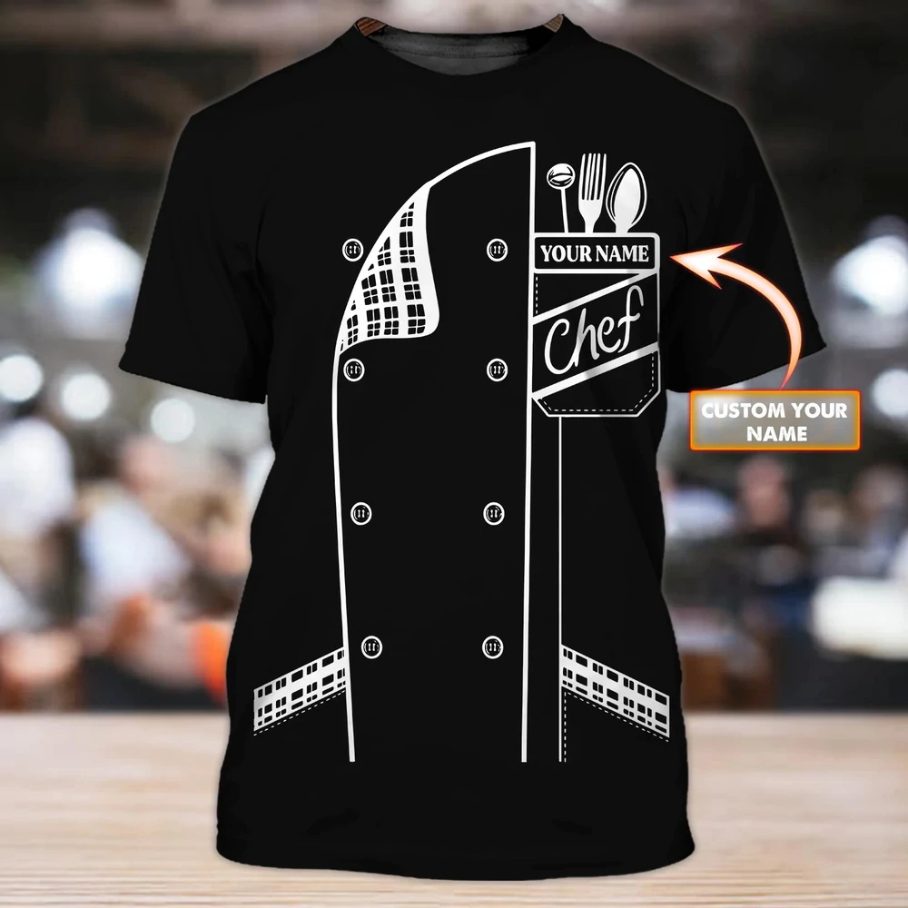 Chef works shirt Summer men t shirt Master Chef Personalized Name 3D printed Unisex Tshirt Gift for chef Casual T-shirt DW57