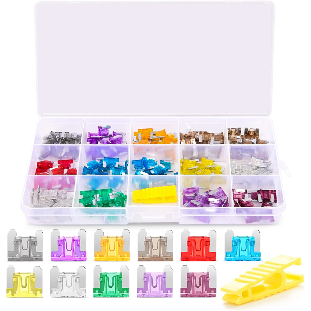 140 pièces mini-voitures fusibles lame de voiture miniature fusible combo box 2a / 3a / 5 / a / 7.5a / 10a / 15a / 20a / 25a / 30a / 35a / 40a