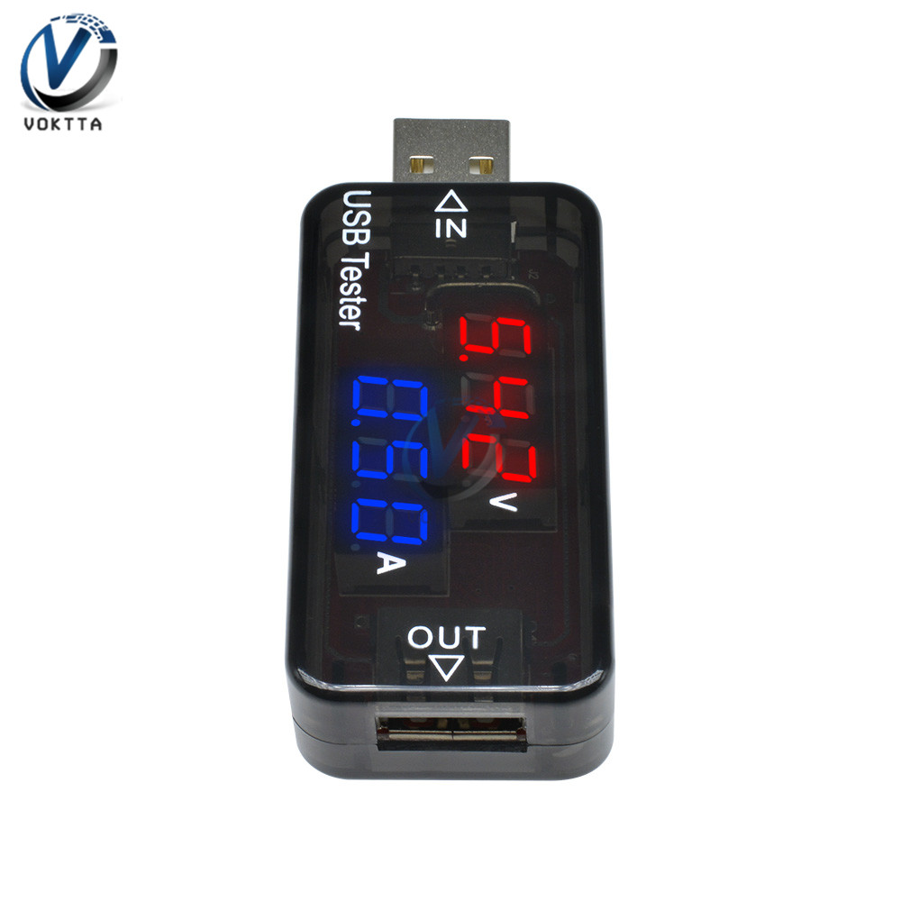 USB Voltmeter Ammeter Current Voltage Tester LCD Digital Display Power Batterikapacitet Tester Mätning USB -laddningsindikator