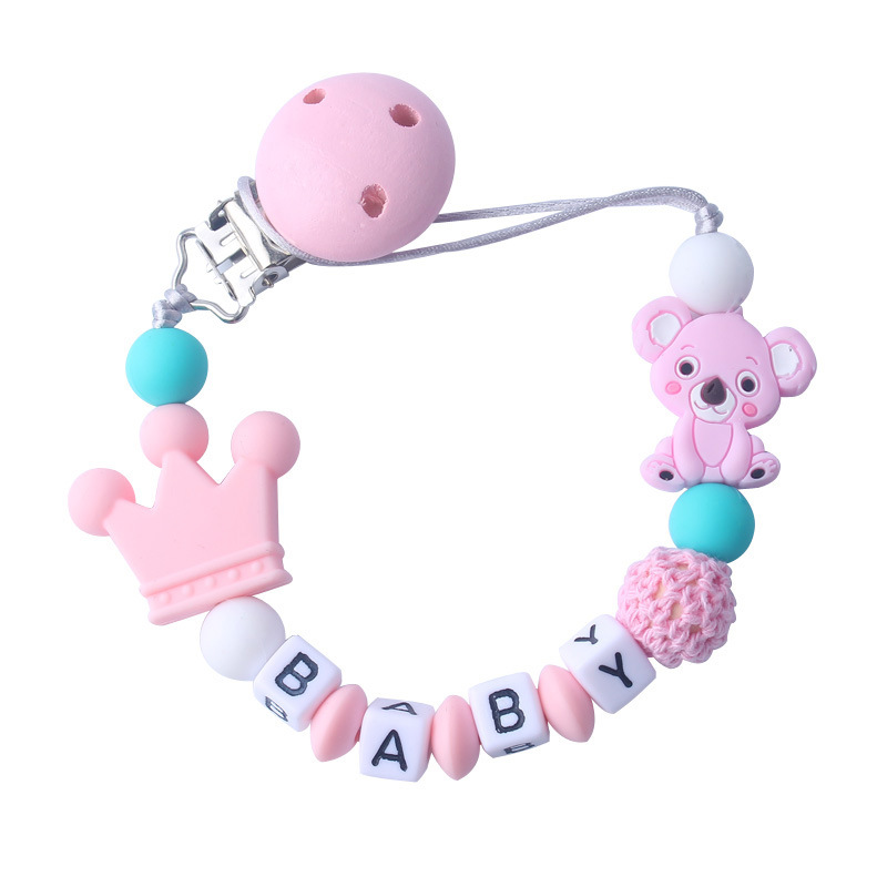 Koala Silicone Baby Pacificier Clip Personnalize Nom Pacificier Chaîne pour bébé dentition support Soother Chew Toy Toy Dummy Clips