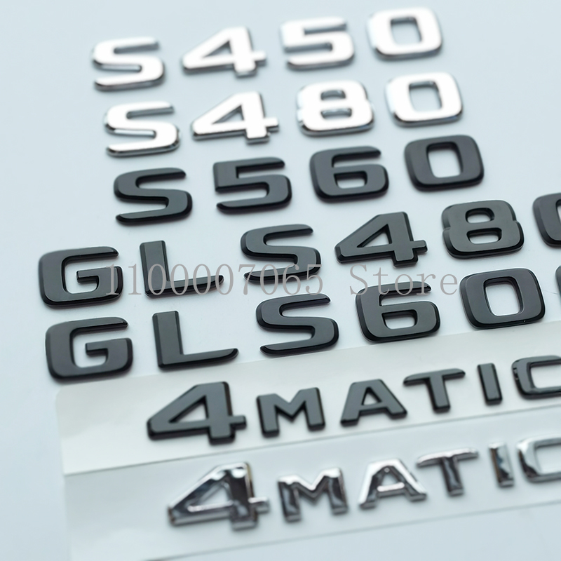 2017 Letters S450 S480 S500 S560 S580 S600 S680 ABS Emblem dla Maybach S W222 W223 Po stronie samochodu tylna platforma znamionowa Logo Stope